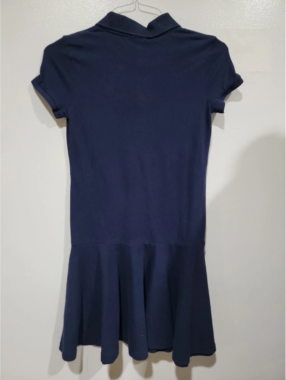 POLO Ralph Lauren Navy Blue Pique Pleated Dress L/12-14 Girls Youth NWT #C